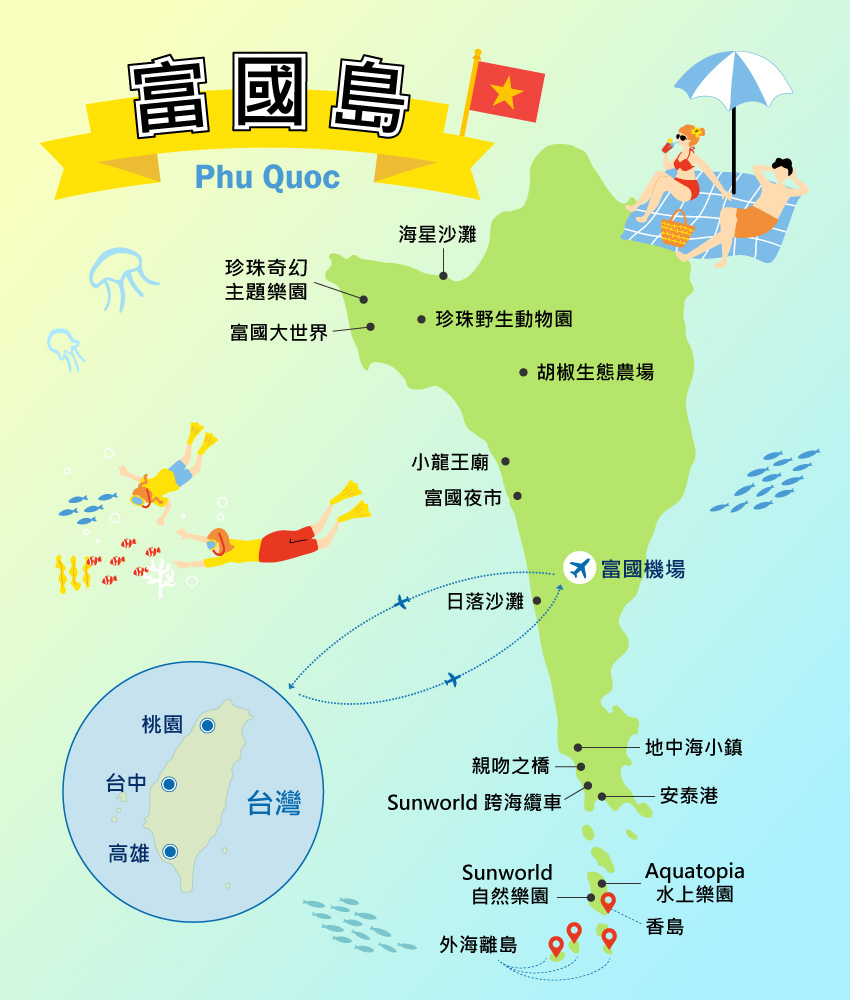 富國島觀光景點地圖